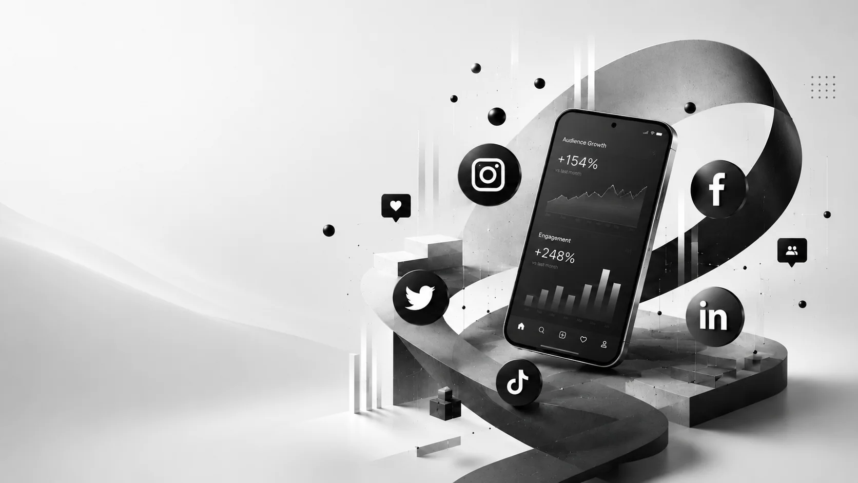 3D phone with rising social and growth metrics
